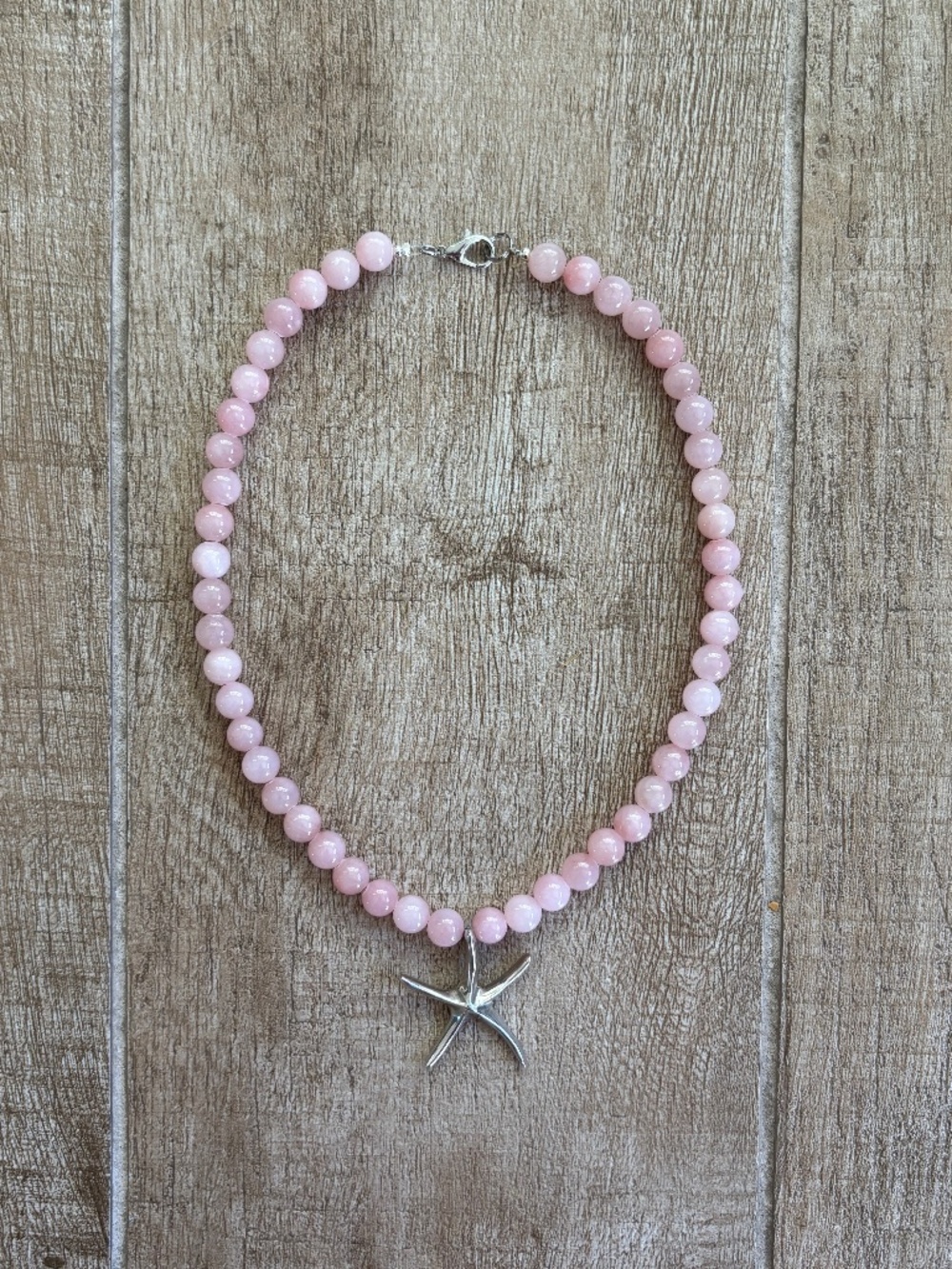 Sterling Silver Starfish Bead Necklace